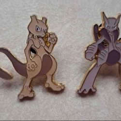 2 Mewtwo Metal Pokemon Pins