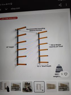 Wall Rack for Lumber (or other) 600lb weight limit