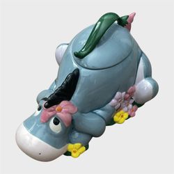 Disney Eeyore Vintage 1990’s W/ Flowers Ceramic Cookie Jar 12" x 10" x 7.5" 