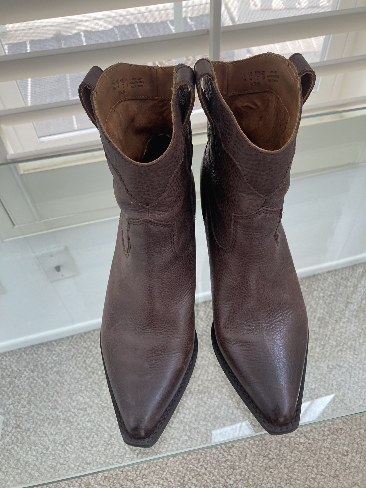 Leather Brown Cowboy Boots Size 7
