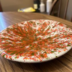 Vintage Splatterware Shallow Bowl
