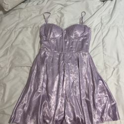 Purple Floral Flowy Dress