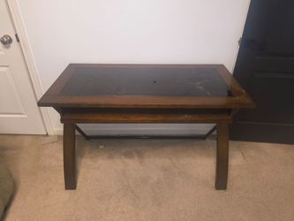 Wood Desk with Glass Top