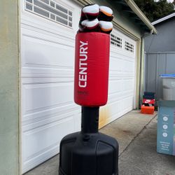 Punching Bag & 2 Pairs Of Gloves & Sand