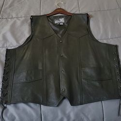 USA Biker's Dream Apparel Men's Leather Vest Size 56
