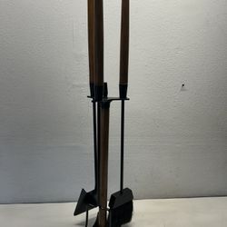Vintage Fireplace Tools Seymour C-1-2 Restored Mid Century Modern 4 Piece Set