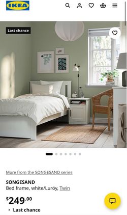 Ikea  SONGESAND Bed frame, white/Luröy, Twin