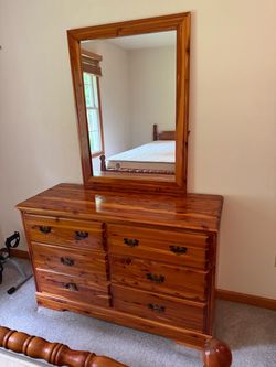 Free Delivery- Cedar Dresser & Mirror