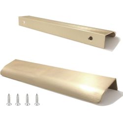 New Open Box 18 Pack Gold Modern Style Finger Edge Pull Furniture DrawerHandles Hidden Cabinet Kitchen Drawer Handles Knobs Gold 150mm