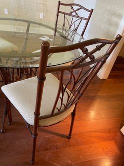 Glass table with chairs