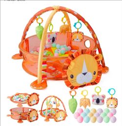 Wootfairy Baby Gym 4-in-1 Tummy Time Foldable Playmat with Fence Ball Pit
