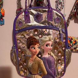 Frozen Anna & Elsa Shinny Large 16" Backpack