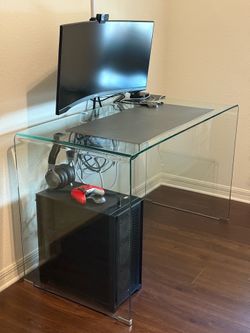 Tempered Glass Minimalist Desk - Like New