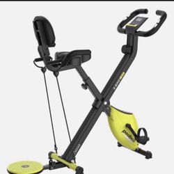 4in1 Folding Exercise Bike Indoor Cycling Bike Stationary Bike Magnetic X Bike