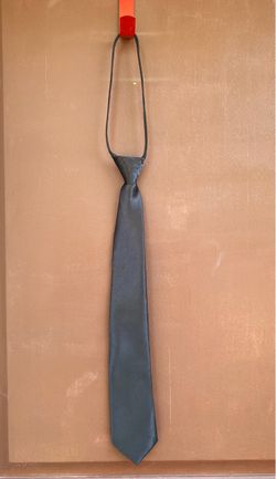 Black Satin Clip-On Necktie