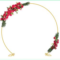 9.2FT Gold Round Backdrop Stand 