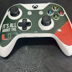 Microsoft Xbox One wireless Controller  University of miami logo 