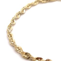 10kt Gold Bracelet 8” Hollow Rope 3.3mm 2.2grams 144713 1