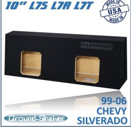 Black 10" Dual Sealed Solobaric Sub Box, Fits 99-06 Chevy Silverado Regular-Cab Trucks