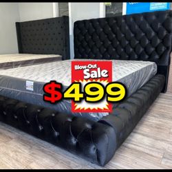 Queen Size Black European 💎 With Orthopedic Matres.colchon^^^