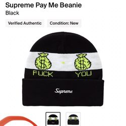 Supreme, 💰Pay Me💰, Beanie Black✅💯% Authentic✅