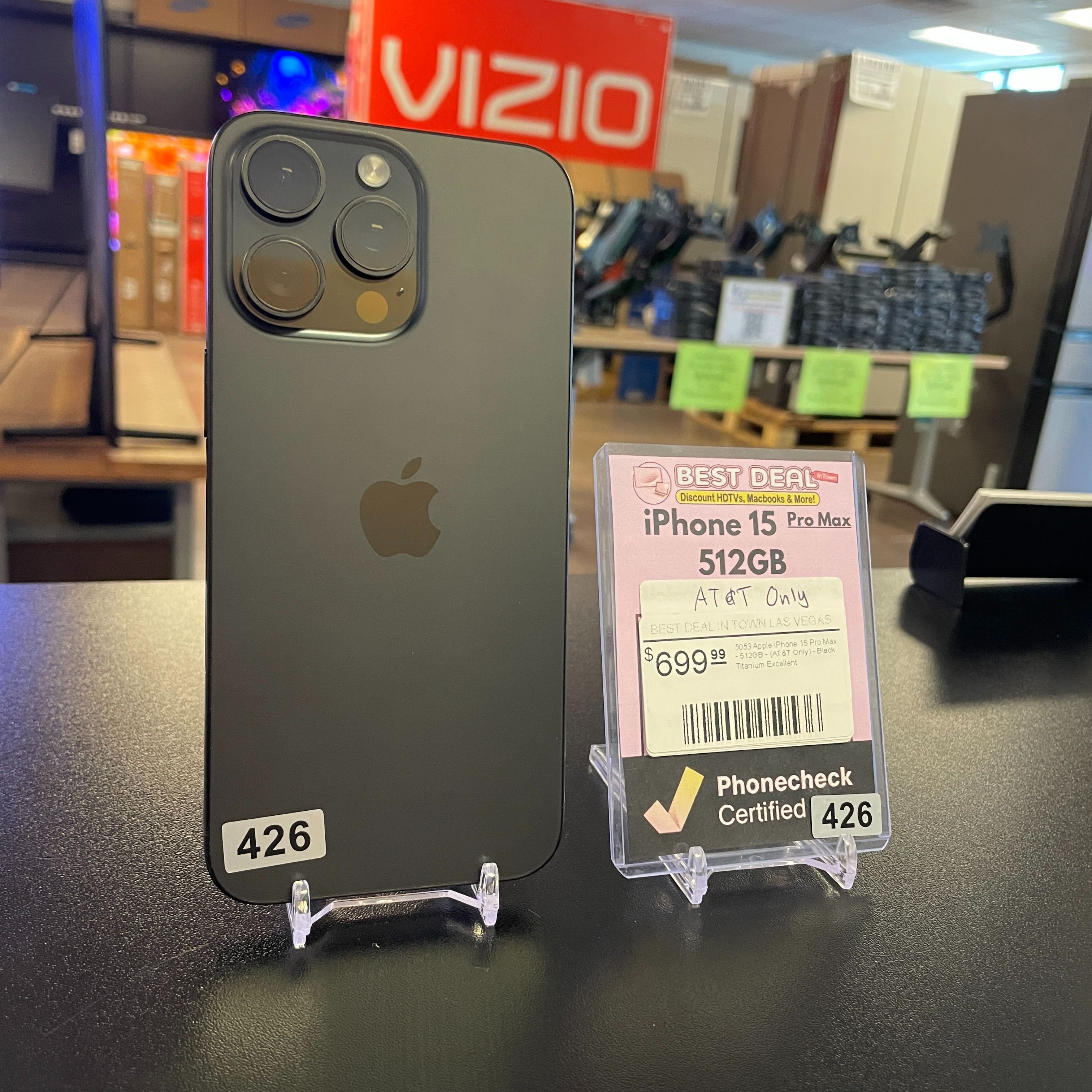 🔥ON SALE 🍎Apple iPhone 15 Pro Max - 512GB - (AT&T Only) - Black Titanium Excellent