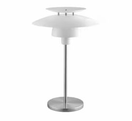 Table Lamp with White Tiered Metal Shade