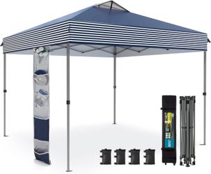 Sophia & William Canopy Tent Pop Up 10x10 ft One Person Push Set Up Tent, Outdoor Canopies Shelter Heavy Duty Straight Legs with 4 Sandbags & Guy Rope