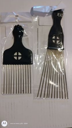 Metal Afro Hair Pick Combs Set of 2