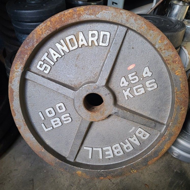 single 100lb olympic weight plate