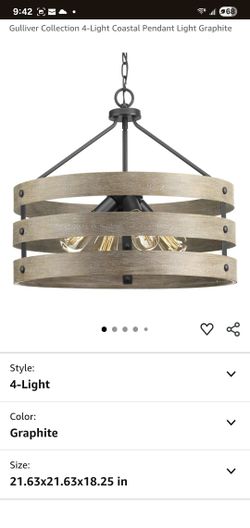 Gulliver Collection 4-Light Coastal Pendant Light Graphite