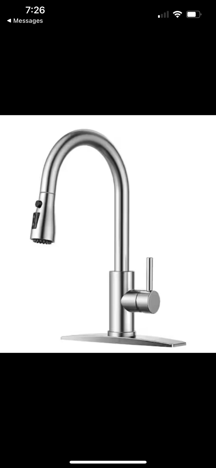androme Single Handle Pull Down Sprayer Kitchen Faucet in Brushed Nickel