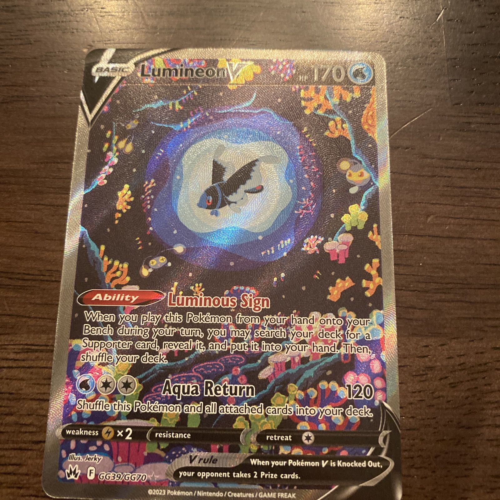 pokemon card lumineon V (Full Art) - SWSH09: Brilliant Stars [ULTRA RARE] [2W] Aqua Return (120) Shuffle this Pokémon and all attached cards into your deck 2022 Pokemon Japanese Sword &