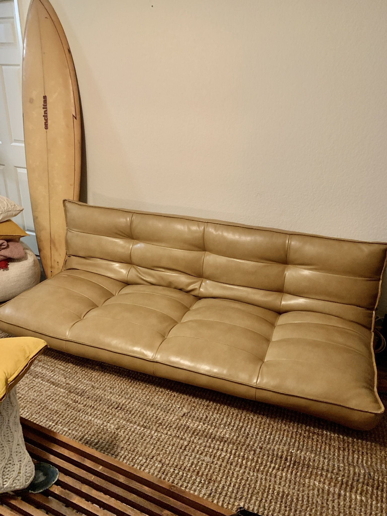 Leather (Recycled) UO Sleeper Sofa Couch “Greta” Urban Outfitters