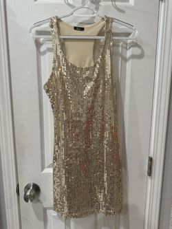 Gold Sequin Tank Dress