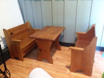 Bench and table set for kids
