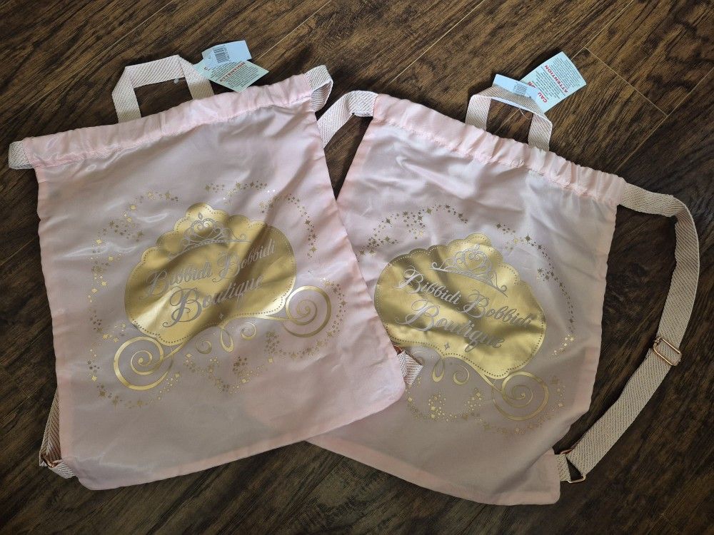 Disney Parks Bibbidi Bobbidi Boutique Drawstring Backpack Bag Cinch Sack NEW