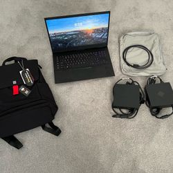 HP Omen 17t Gaming Laptop (i9, RTX 3080, 32gb, 1TB, 165hz WQHD, RGB) + 2 x chargers, bag, DP cable