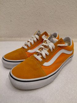 Vans Old Skool Shoes Womens Size 7 Orange Skate Low Top Sneakers Athletic