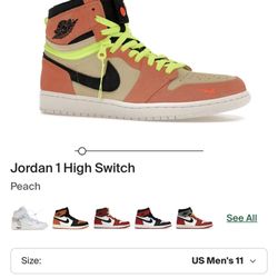 Nike Air Jordan 1 High Switch Peach Men’s size 11 