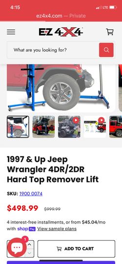 EZ 4x4 Jeep top lift