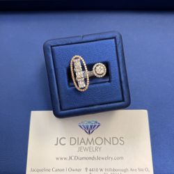 Ring 14k Gold Rose Gold And White Gold Diamonds 