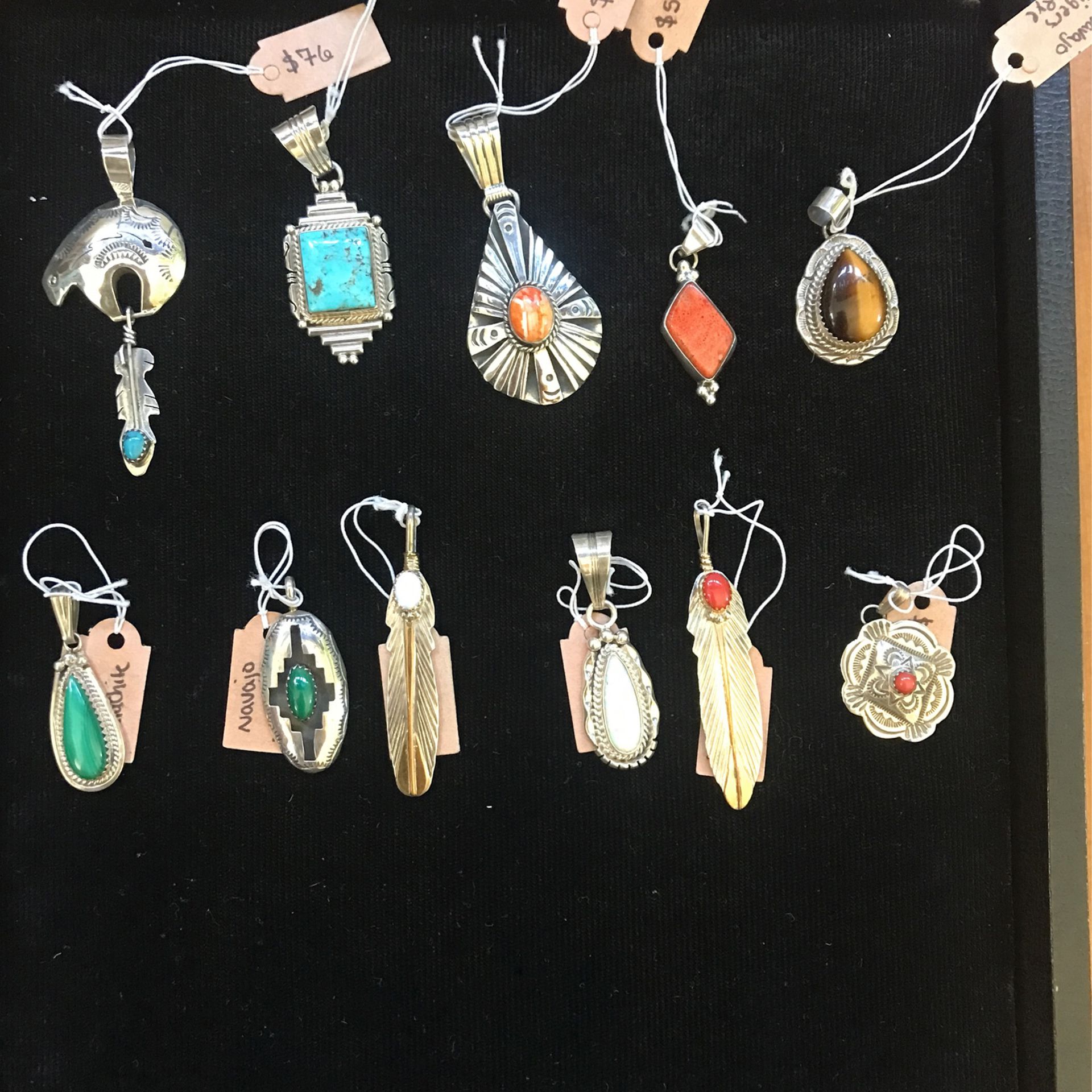 Navajo Pendent Lot 11 Pieces Sterling Silver 