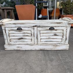 Antique Farmhouse Style Awesome Bench With Two Drawers 44 Wide 17 Deep 19 Tall