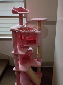 Pink cat tree