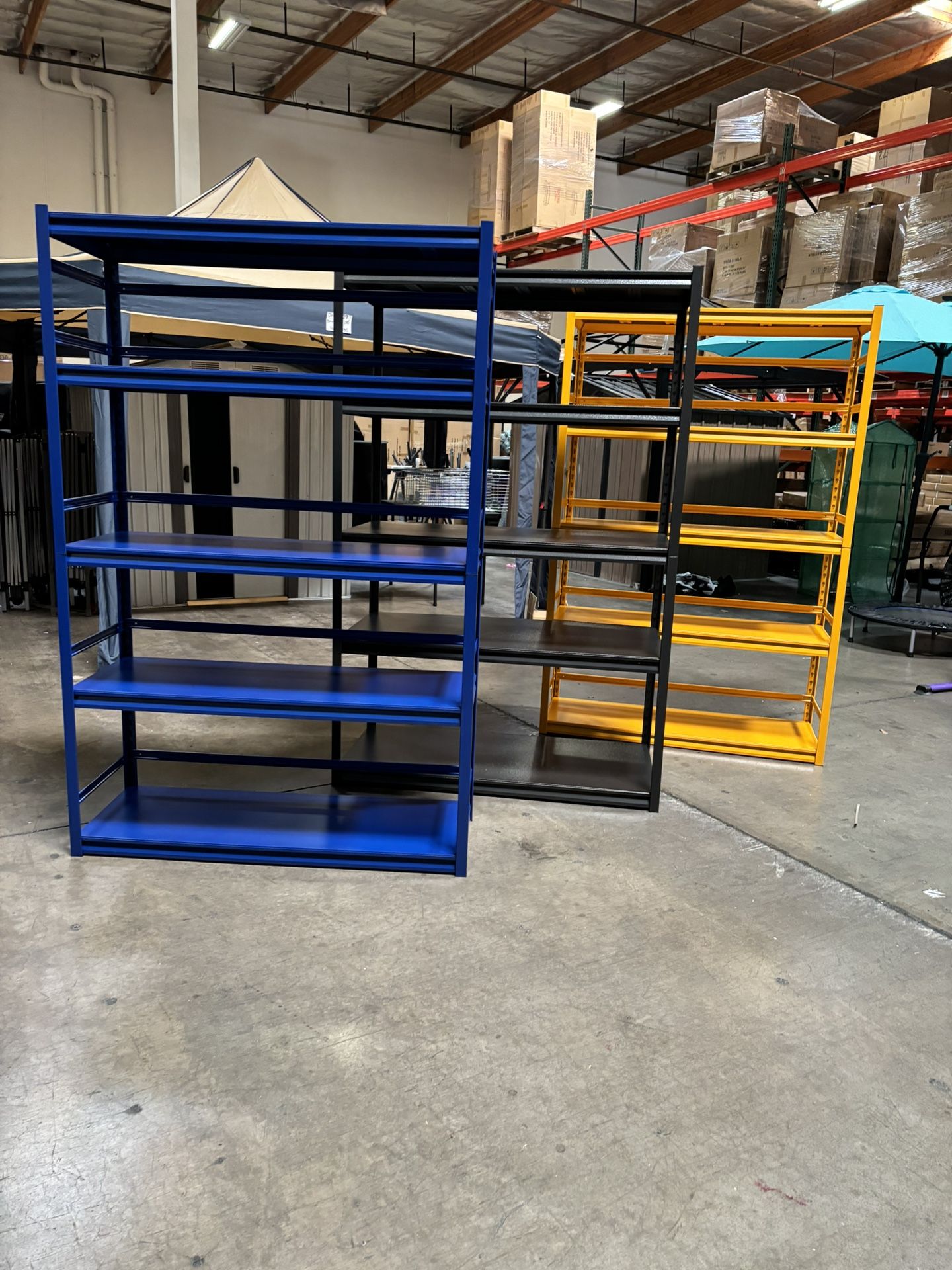 Ensamblado - estantería de metal de garaje de servicio pesado de 5 niveles, unidades ajustables, 72,1" H*39.3" W*17.7" D. Sostiene hasta 2500 libras d