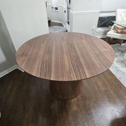 Modern 48" Round Walnut Dining Table – Pedestal Base (Mid-Century Styl