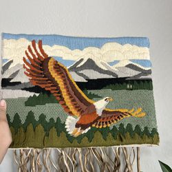 Vintage Eagle Embroidered Needlework Art