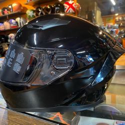 Motorcycle Helmet New Black Dual Visor $120