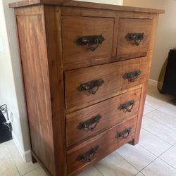 Solid Wood Antique Wooden Dresser 5 Feet Tall 48x24 